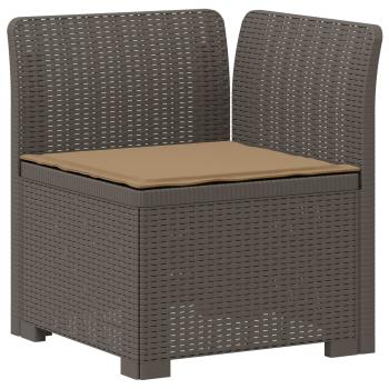 4-Sitzer Gartensofa mit Kissen Rattan-Look PP Hellgrau