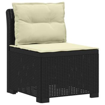 4-Sitzer Gartensofa mit Kissen Rattan-Look PP Anthrazit