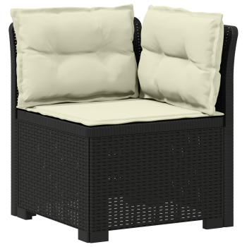4-Sitzer Gartensofa mit Kissen Rattan-Look PP Anthrazit