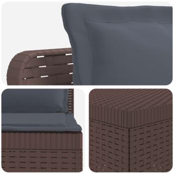 4-Sitzer Gartensofa mit Kissen Rattan-Look PP Braun