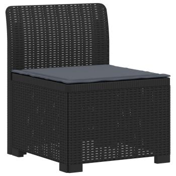 4-Sitzer Garten Sofa mit Kissen Rattan Look PP Anthrazit