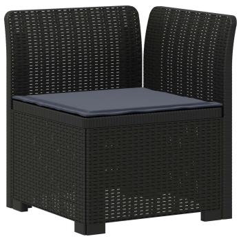 4-Sitzer Garten Sofa mit Kissen Rattan Look PP Anthrazit