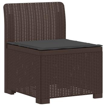 4-Sitzer Garten Sofa mit Kissen Rattan Look PP Braun