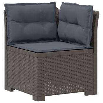 4-Sitzer Garten Sofa mit Kissen Rattan Look PP Hellgrau