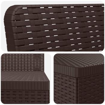 5-Sitzer Gartensofa Rattan-Look PP Braun