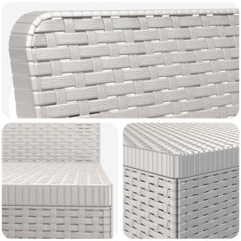 5-Sitzer Gartensofa Rattan-Look PP Weiß