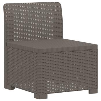 5-Sitzer Gartensofa Rattan-Look PP Hellgrau