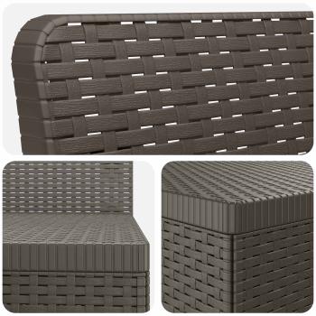 5-Sitzer Gartensofa Rattan-Look PP Hellgrau