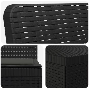 5-Sitzer Gartensofa mit Kissen Rattan-Look PP Anthrazit