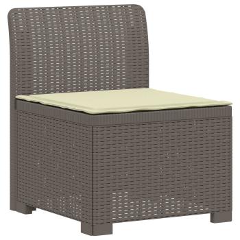 5-Sitzer Gartensofa mit Kissen Rattan-Look PP Hellgrau
