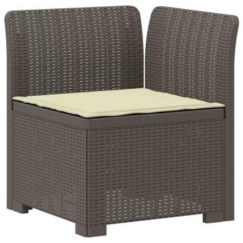5-Sitzer Gartensofa mit Kissen Rattan-Look PP Hellgrau