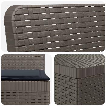 5-Sitzer Gartensofa mit Kissen Rattan-Look PP Hellgrau