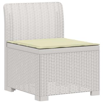 5-Sitzer Gartensofa mit Kissen Rattan-Look PP Weiß