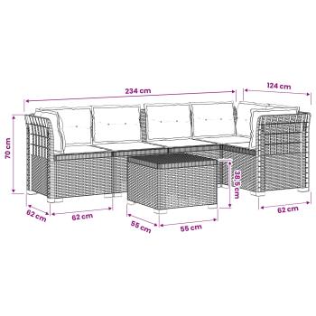 5-Sitzer Gartensofa mit Kissen Rattan-Look PP Anthrazit