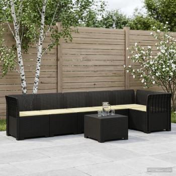 ARDEBO.de - 6-Sitzer Garten Sofa mit Kissen Rattan Look PP Anthrazit