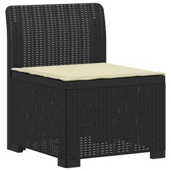 6-Sitzer Garten Sofa mit Kissen Rattan Look PP Anthrazit