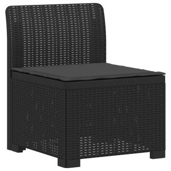 6-Sitzer Garten Sofa mit Kissen Rattan Look PP Anthrazit