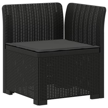 6-Sitzer Garten Sofa mit Kissen Rattan Look PP Anthrazit