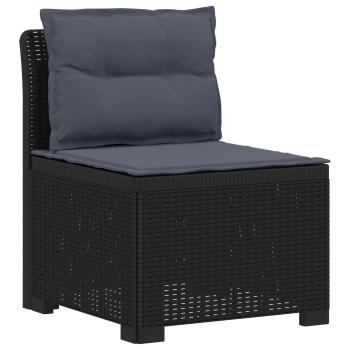 6-Sitzer Garten Sofa mit Kissen Rattan Look PP Anthrazit