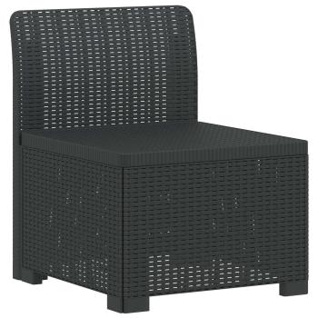 7-Sitzer Gartensofa Rattan-Look PP Anthrazit