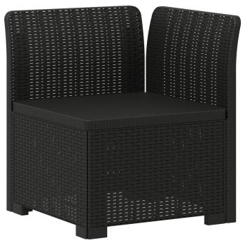 7-Sitzer Gartensofa Rattan-Look PP Anthrazit
