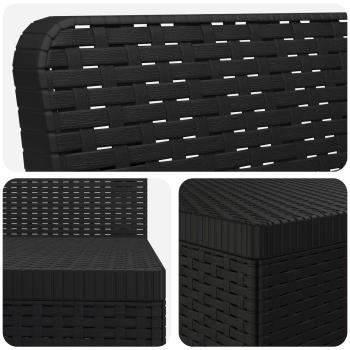 7-Sitzer Gartensofa Rattan-Look PP Anthrazit