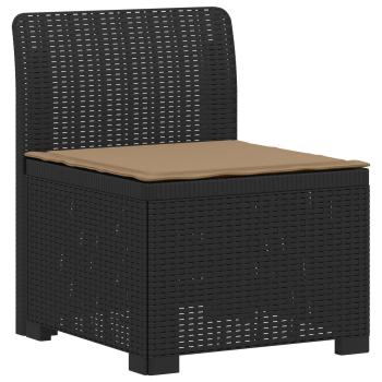 7-Sitzer Gartensofa mit Kissen Rattan-Look PP Anthrazit