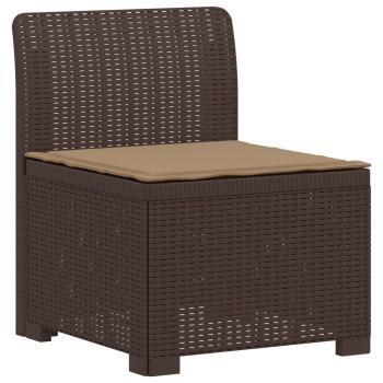 7-Sitzer Gartensofa mit Kissen Rattan-Look PP Braun