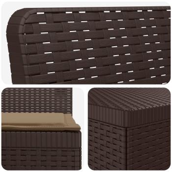 7-Sitzer Gartensofa mit Kissen Rattan-Look PP Braun