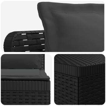 7-Sitzer Gartensofa mit Kissen Rattan-Look PP Anthrazit