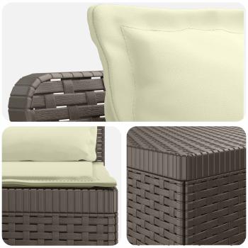 7-Sitzer Gartensofa mit Kissen Rattan-Look PP Hellgrau