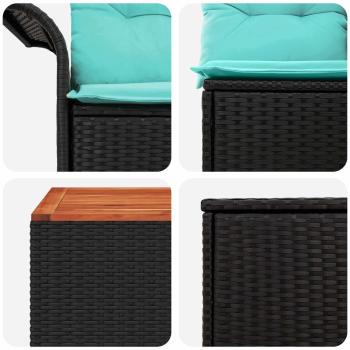 Sofa Set 6 stk. 4-Sitzanzahl Schwarz und Blau