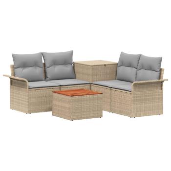 Sofa Set 6 stk. 4-Sitzanzahl Beige und Hellgrau
