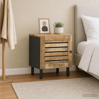 ARDEBO.de - Nachttisch Natur 40 x 33 x 46 cm Massivholz Mango