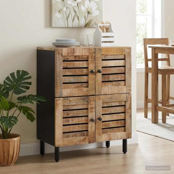 ARDEBO.de - Stauraumschränke Natur 60 x 33 x 75 cm Massivholz Mango