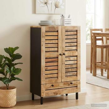 ARDEBO.de - Stauraumschränke Natur 60 x 33 x 100 cm Massivholz Mango