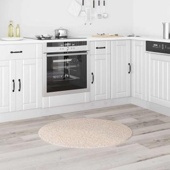 Anti-Rutsch Shaggy Teppich Creme 90 x 90 cm PP
