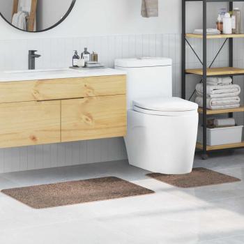 ARDEBO.de - Anti-Rutsch Badematten-Set 2 stk. Braun 50 x 50 cm PP