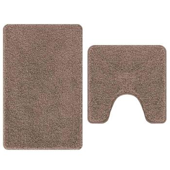 Anti-Rutsch Badematten-Set 2 stk. Braun 50 x 50 cm PP