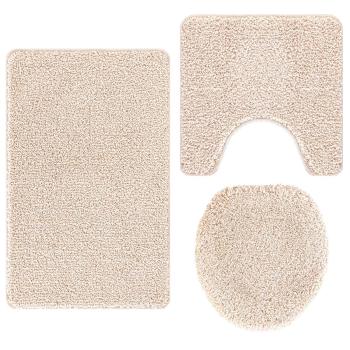 Anti-Rutsch Badematten-Set 3 stk. Creme 50 x 80 cm PP