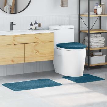 ARDEBO.de - Anti-Rutsch Badematten-Set 3 stk. Blau 50 x 80 cm PP