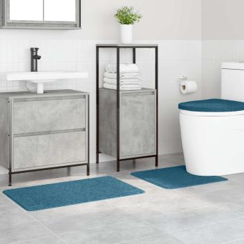 Anti-Rutsch Badematten-Set 3 stk. Blau 50 x 80 cm PP