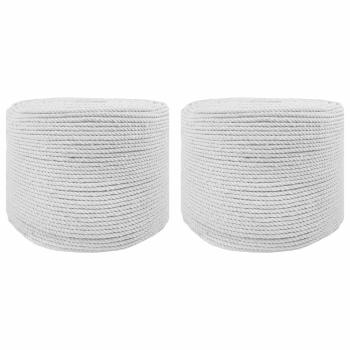 Baumwollzwirn 2 stk. 2 mm 100 m Weiß 100% Baumwolle