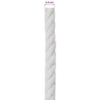 Baumwollzwirn 4 mm 100 m Weiß 100% Baumwolle