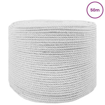 Baumwollseil 6 mm 50 m Weiß 100% Baumwolle