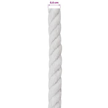 Baumwollseil 6 mm 100 m Weiß 100% Baumwolle