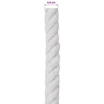 Baumwollseil 8 mm 500 m Weiß 100% Baumwolle