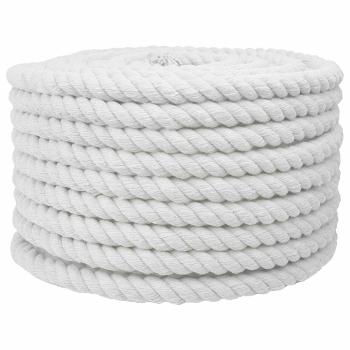 ARDEBO.de - Baumwollseil 24 mm 25 m Weiß 100% Baumwolle