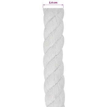 Baumwollseil 24 mm 50 m Weiß 100% Baumwolle