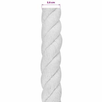 Baumwollseil 36 mm 10 m Weiß 100% Baumwolle